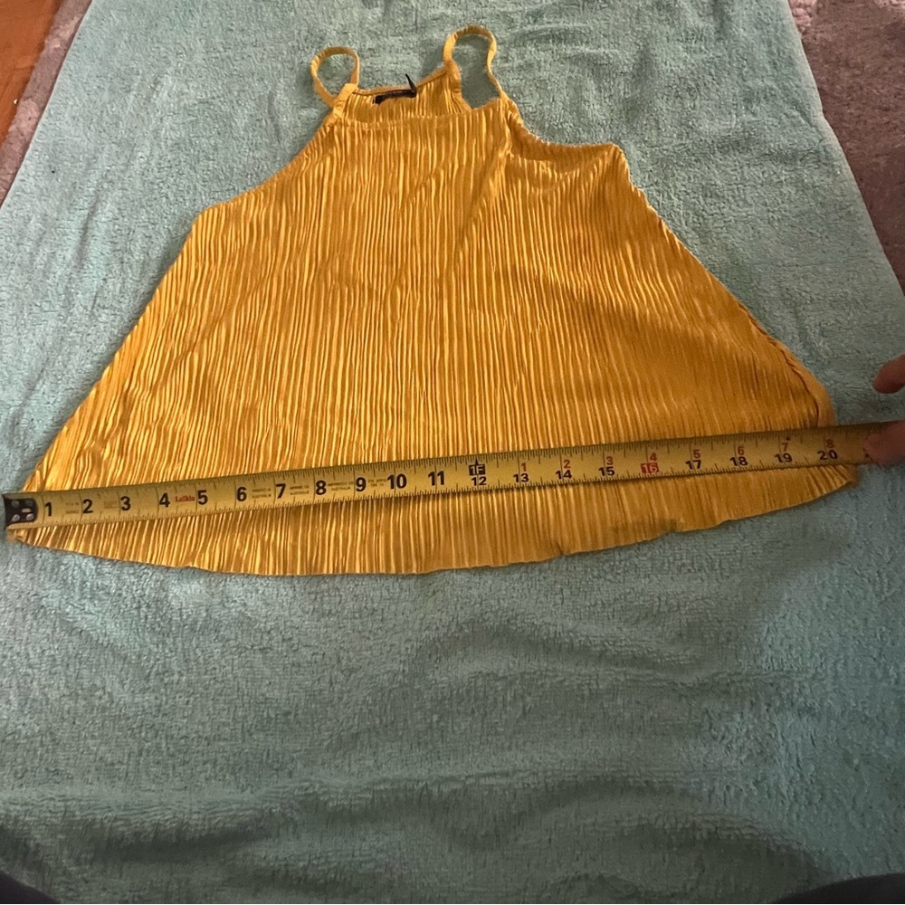 Bershka Mustard Pleated Tank Top - Picture 5 of 6